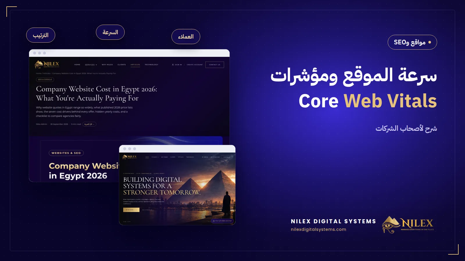 مؤشرات LCP وINP وCLS لموقع شركة بيتختبر على الموبايل