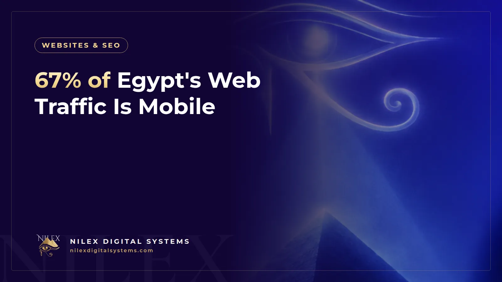 Illustration of an Android phone showing a fast Arabic business website with call and WhatsApp buttons above a speed gauge