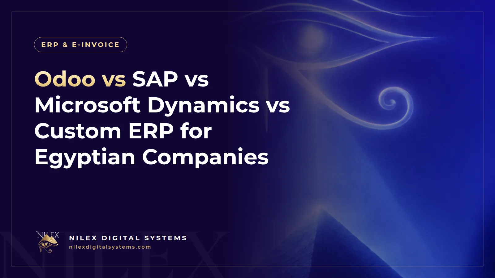 Comparison graphic of four ERP options side by side with an Egyptian e-invoice checkmark