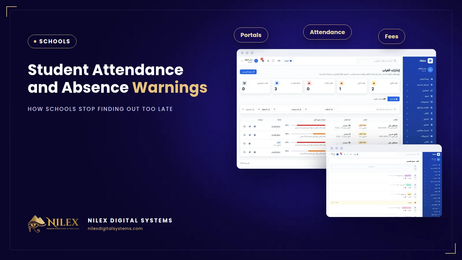 Teacher taking daily class attendance with absence warnings listed in the school system