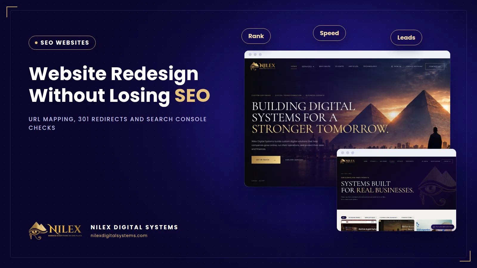 URL map linking old website pages to new pages with 301 redirects before a redesign