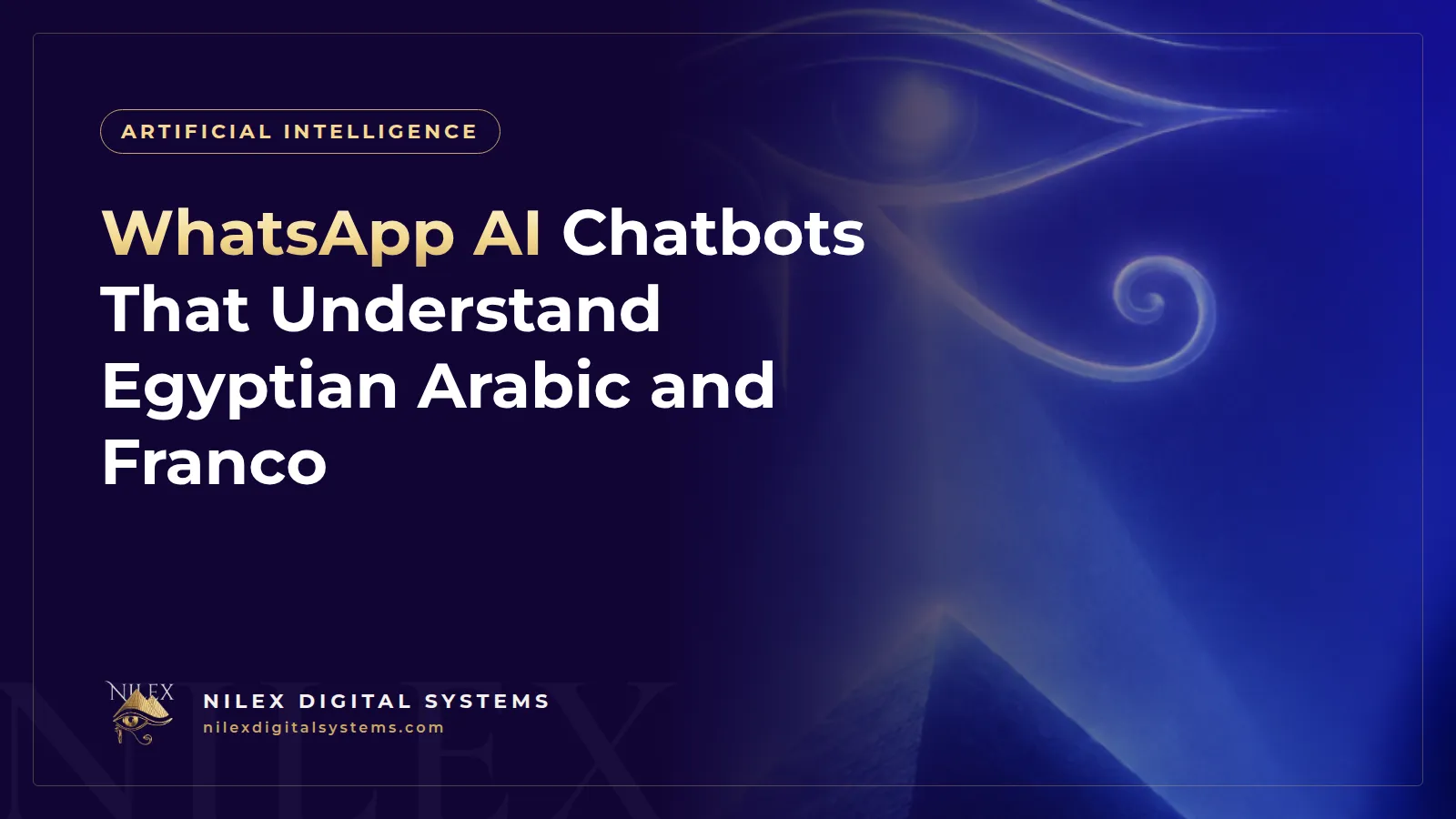 Illustration of a WhatsApp chat where an AI assistant answers messages written in Egyptian Arabic and Franco